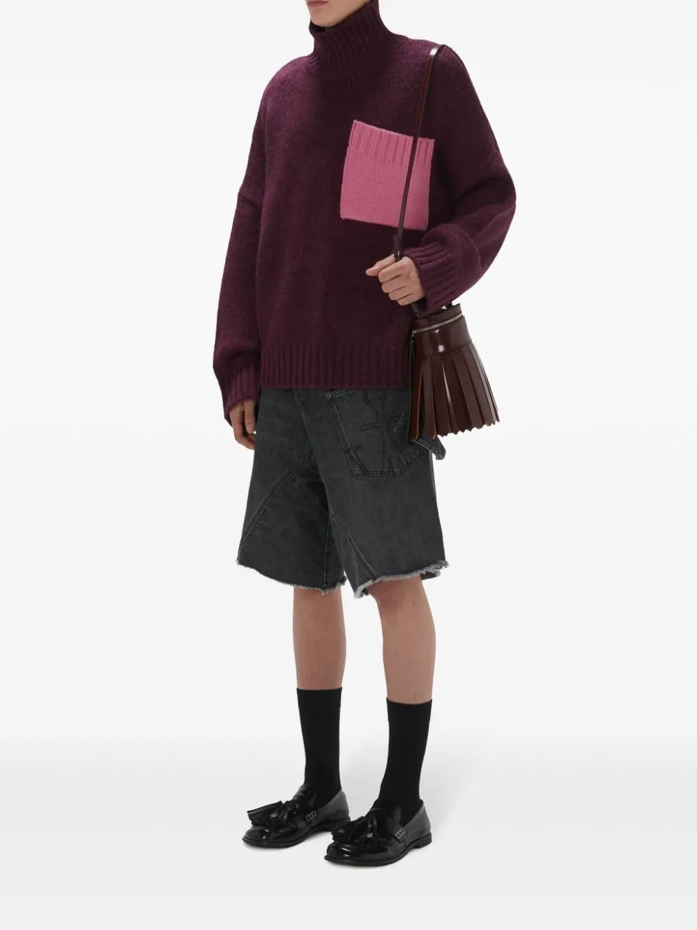tassel-design leather bag