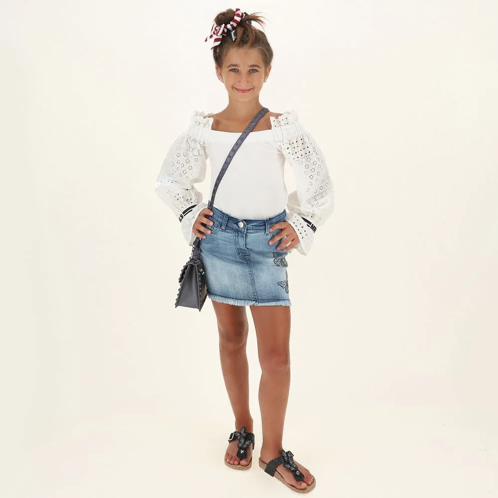 Teen Denim Butterfly Skirt