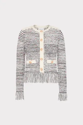 Textured Fringe Cardigan Jacket