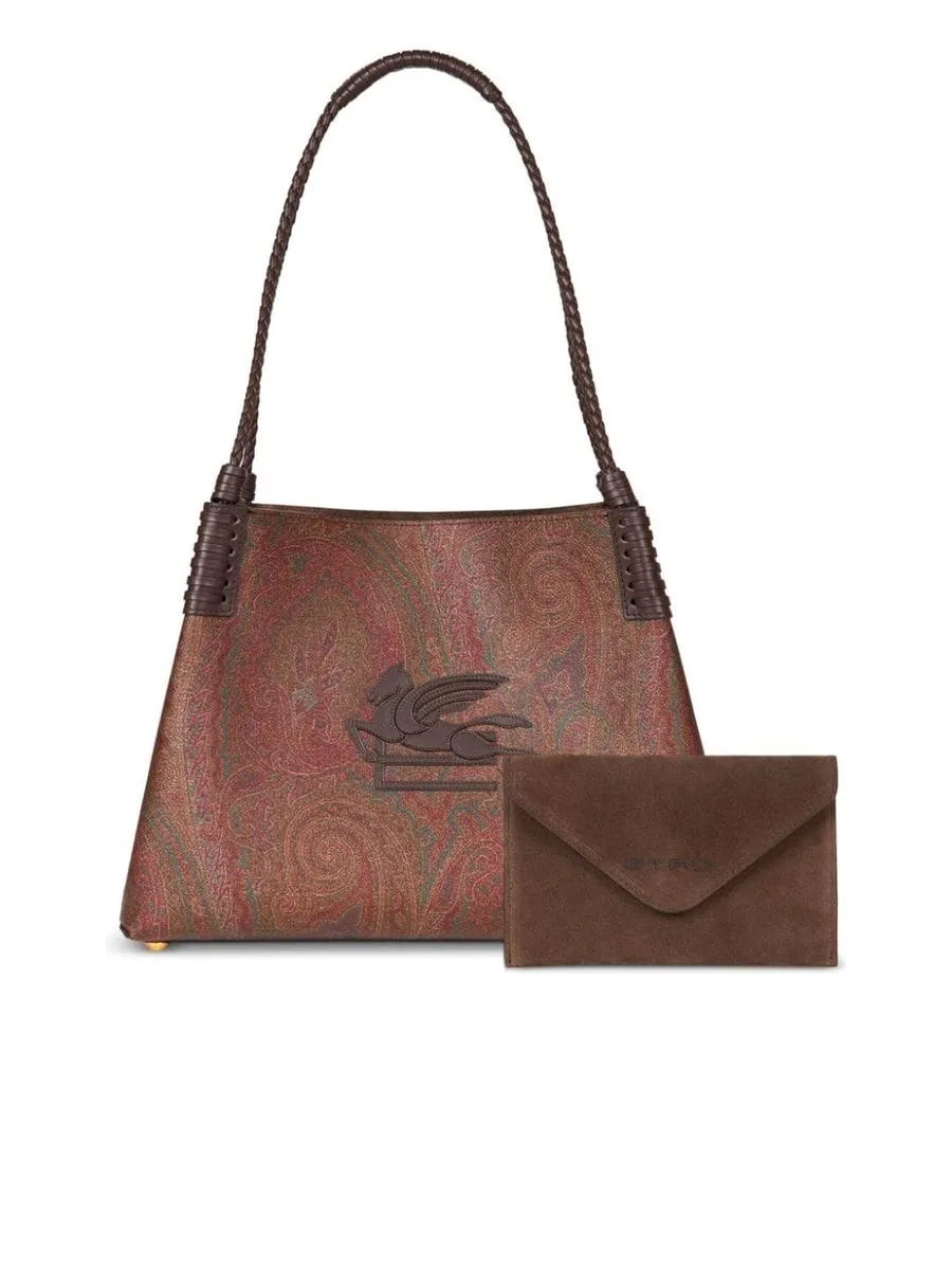 Textured Top Handle Shoulder Bag