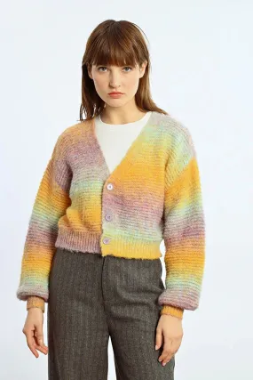 Tie Dye Cardigan - Yellow Saffron