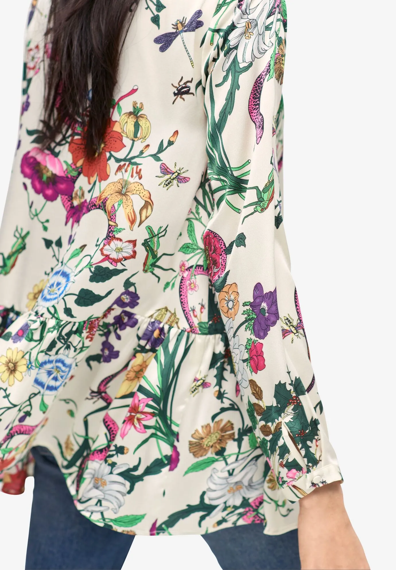 Tie-Neck Peplum Tunic