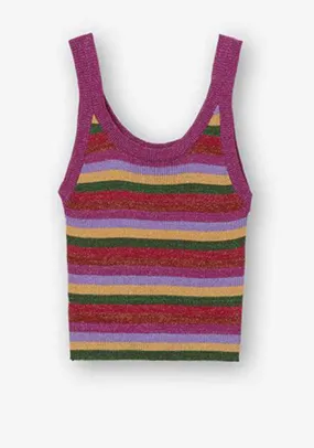 Tiffosi Ferusa Shimmery Striped Knitted Vest Top, Multi