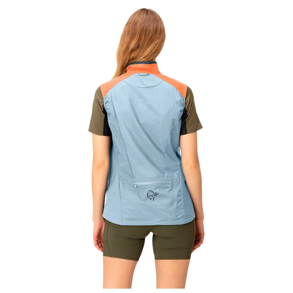 Trail jacket Norrona ---senja aero90 Vest W's Flamingo - Blue Fog