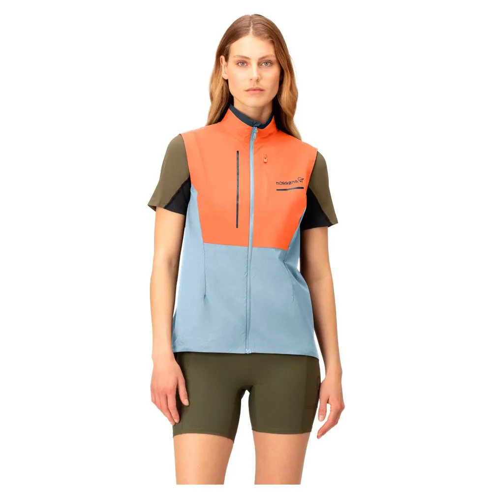 Trail jacket Norrona ---senja aero90 Vest W's Flamingo - Blue Fog