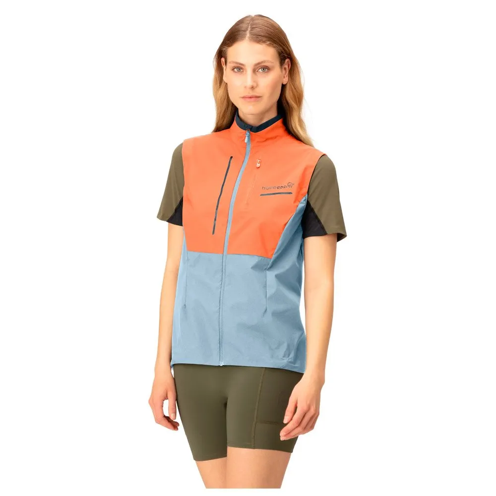 Trail jacket Norrona ---senja aero90 Vest W's Flamingo - Blue Fog