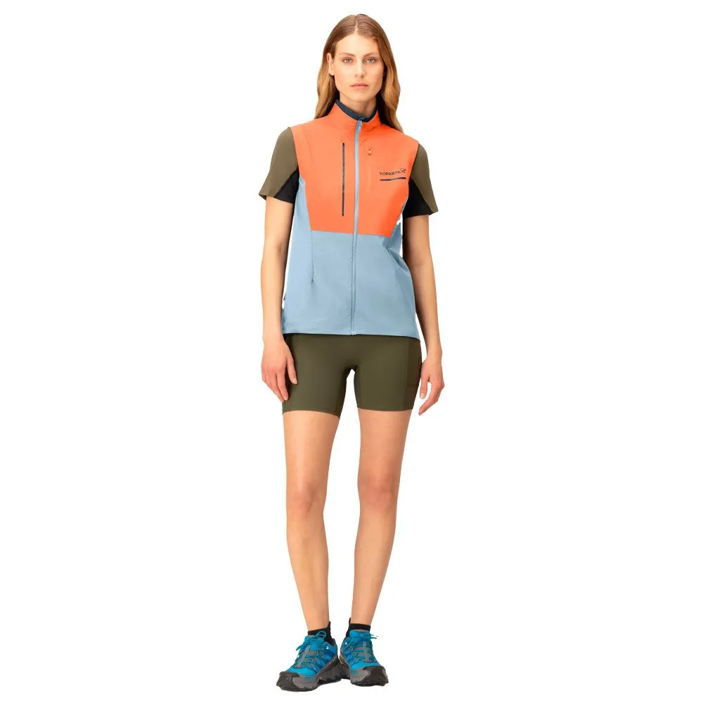 Trail jacket Norrona ---senja aero90 Vest W's Flamingo - Blue Fog