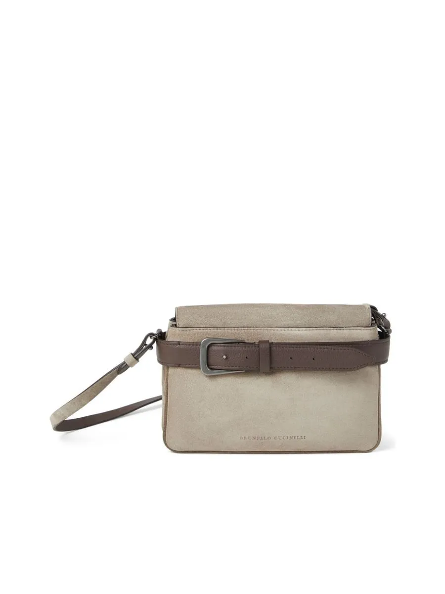 Twotone Leather Shoulder Bag