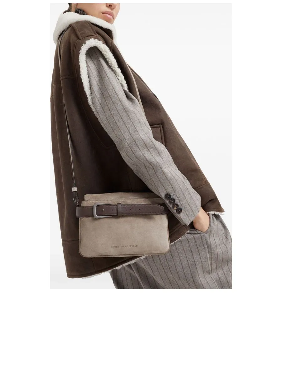 Twotone Leather Shoulder Bag