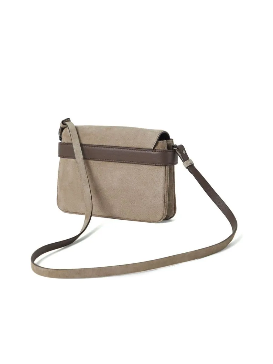 Twotone Leather Shoulder Bag