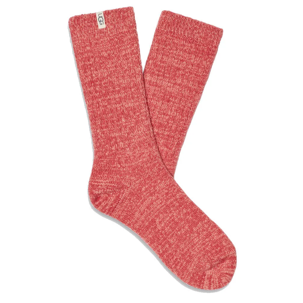 UGG RIB KNIT SLOUCHY CREW SOCKS SALMON