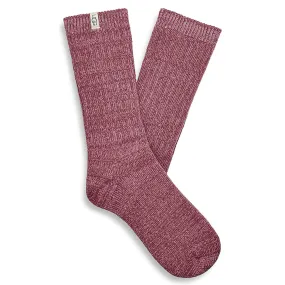 UGG RIB KNIT SLOUCHY SOCKS FOXGLOVE/SANGRIA - WOMENS