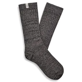 UGG RIB KNIT SLOUCHY SOCKS GREY/BLACK - WOMENS