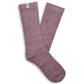 UGG RIB KNIT SLOUCHY SOCKS MAUVE FOG - WOMENS