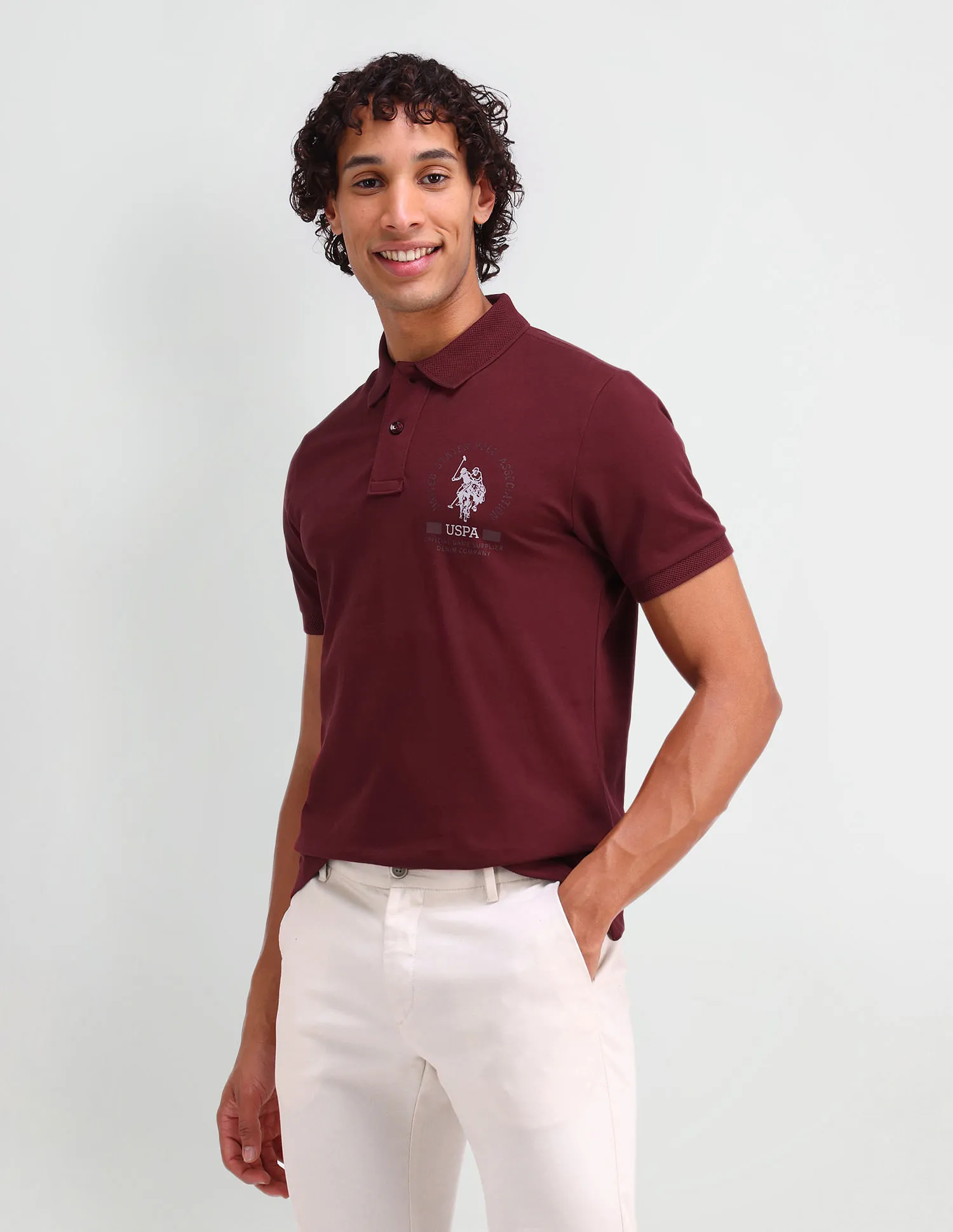 U.S. Polo Assn. Denim Co. Solid Muscle Fit Polo Shirt