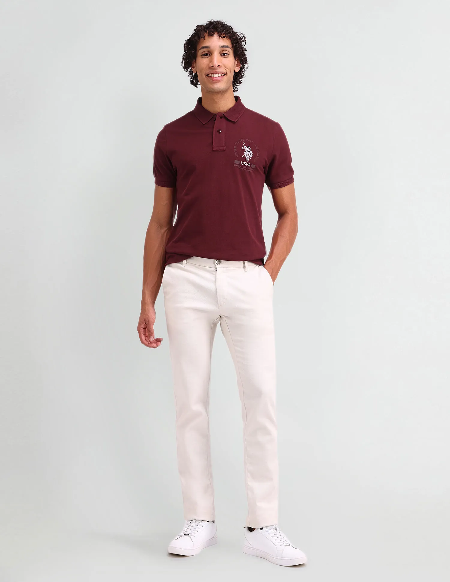 U.S. Polo Assn. Denim Co. Solid Muscle Fit Polo Shirt