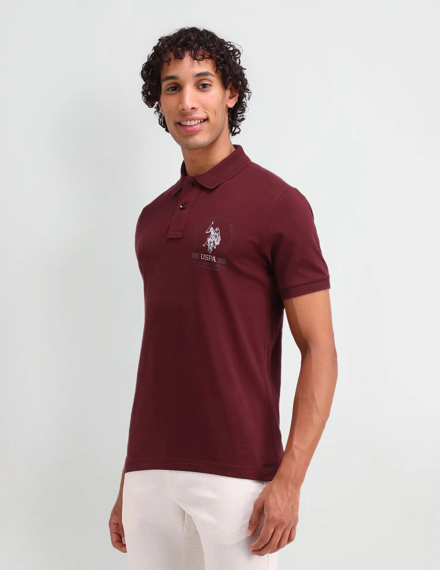 U.S. Polo Assn. Denim Co. Solid Muscle Fit Polo Shirt