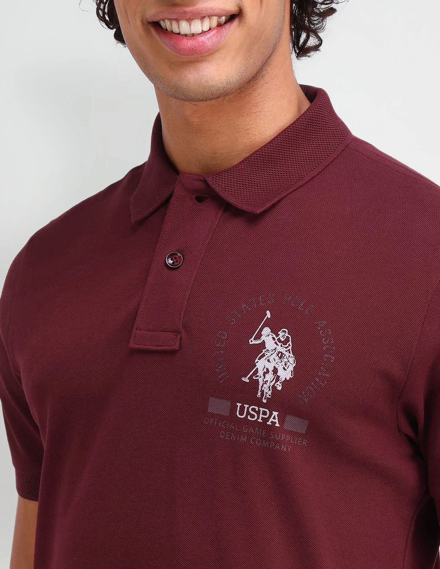 U.S. Polo Assn. Denim Co. Solid Muscle Fit Polo Shirt