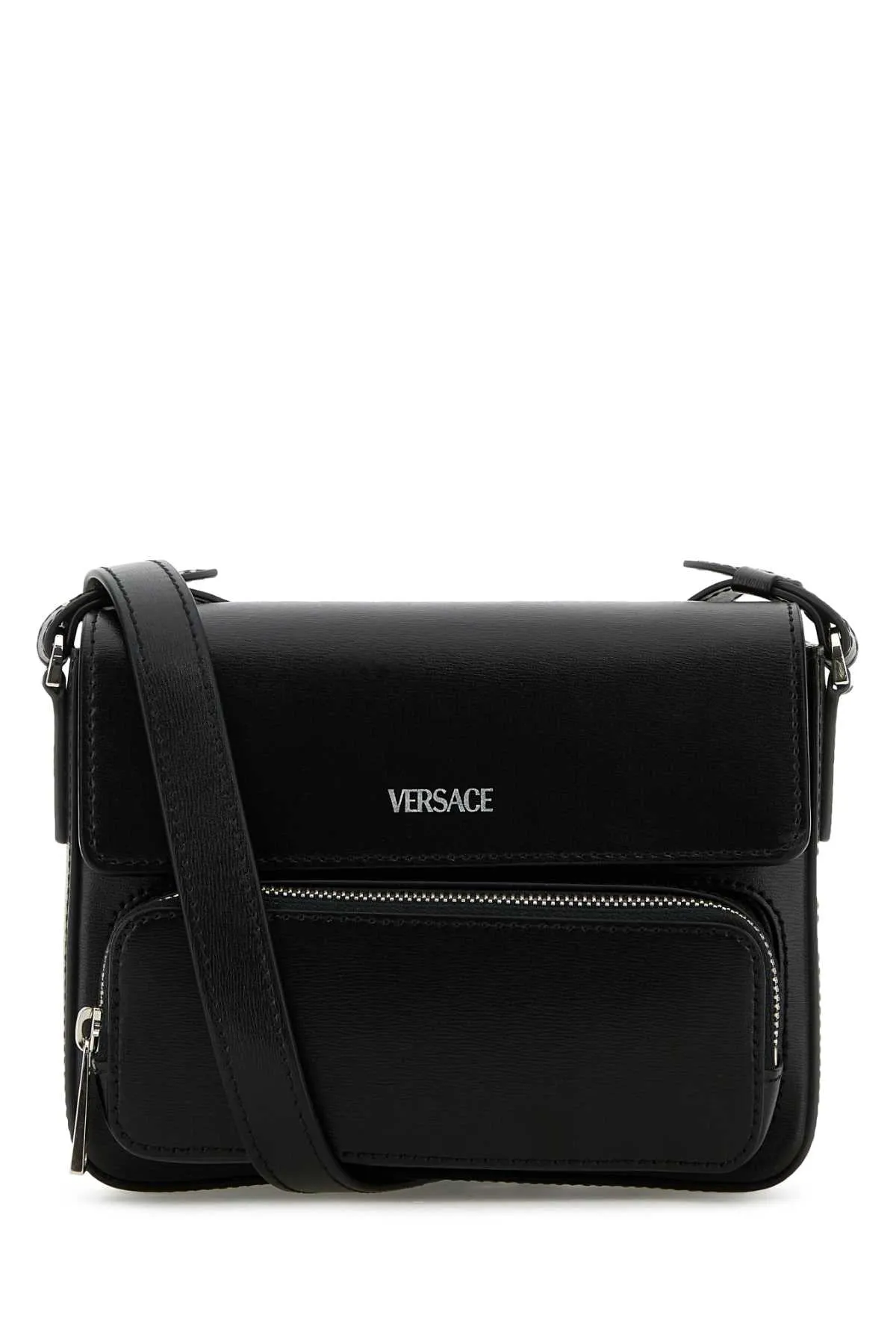 Versace Black Leather Crossbody Bag