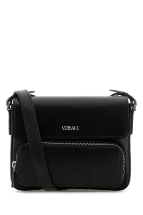 Versace Black Leather Crossbody Bag