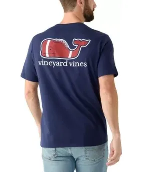 Vineyard Vines Men's Football Whale Logo Short Sleeve Pocket T-Shirt