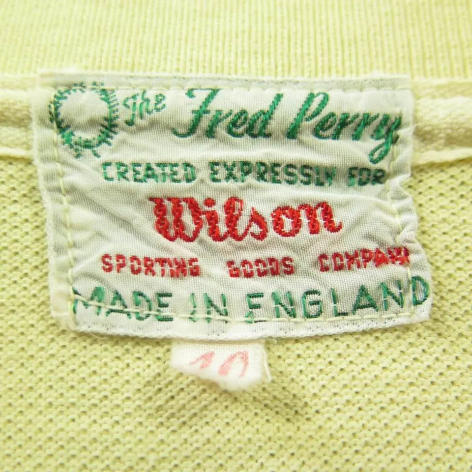 Vintage 70s Fred Perry Tennis Polo Shirt 40 Wilson Mens England Made Piquet