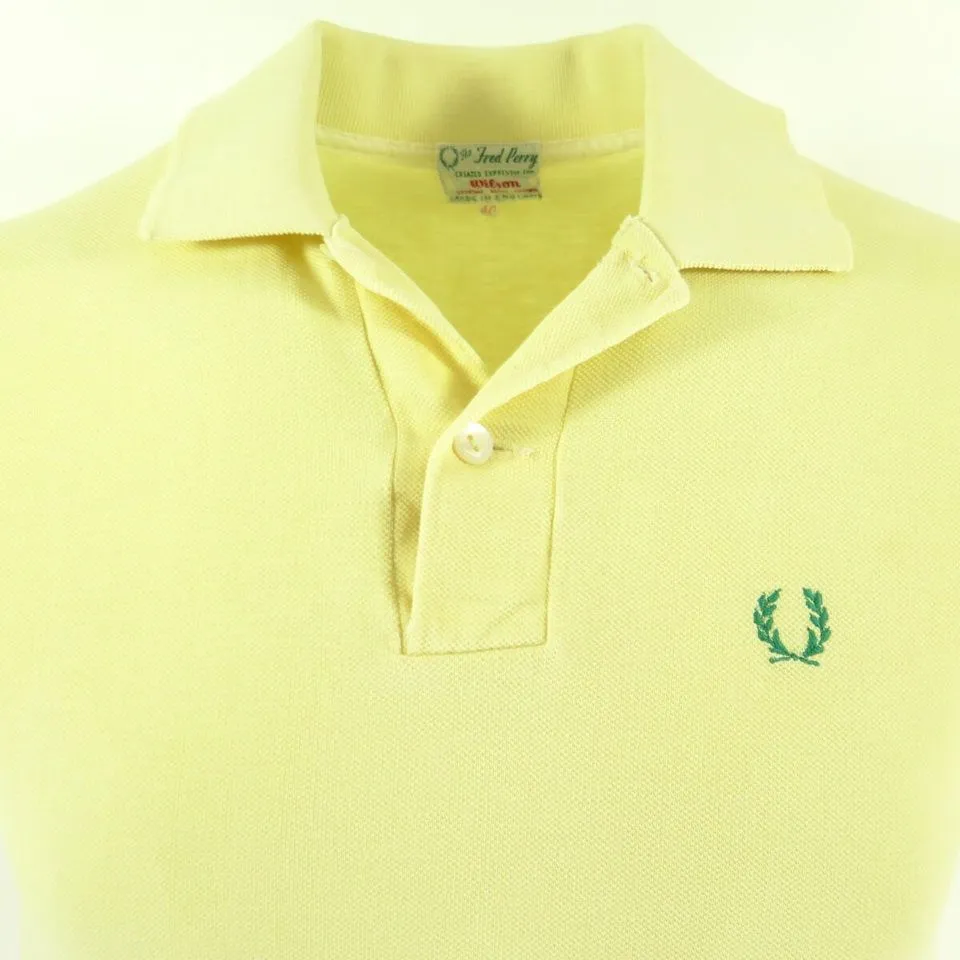 Vintage 70s Fred Perry Tennis Polo Shirt 40 Wilson Mens England Made Piquet