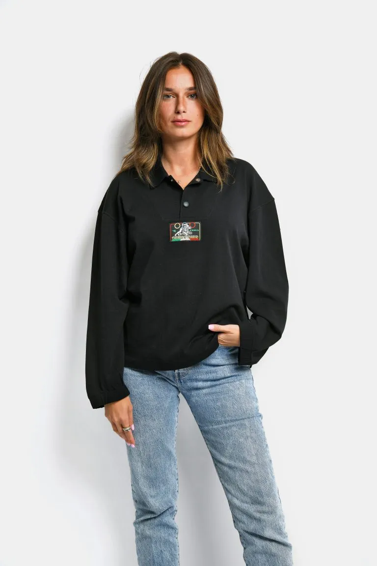 Vintage polo shirt sweatshirt black