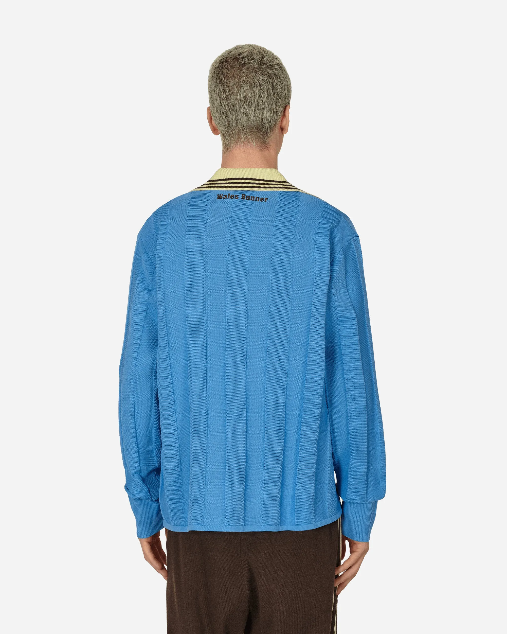 Wales Bonner Knit Longsleeve Football Top Lucky Blue