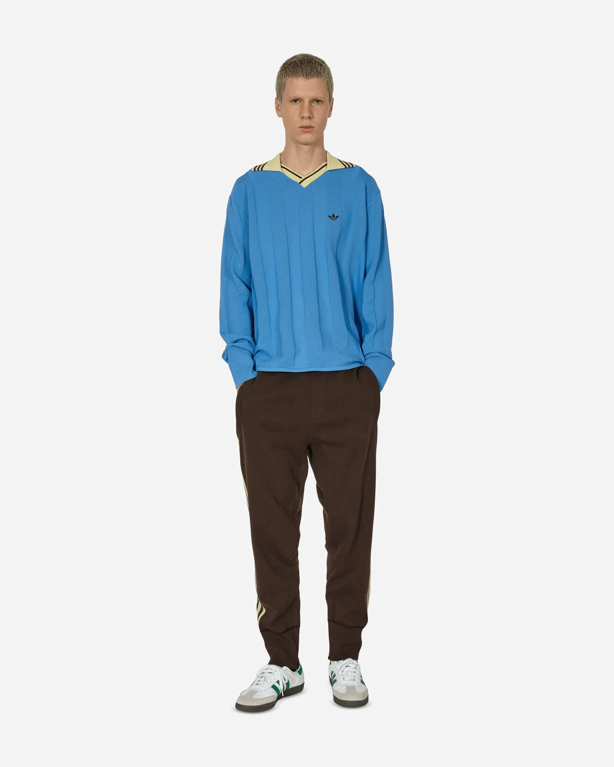 Wales Bonner Knit Longsleeve Football Top Lucky Blue