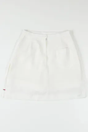 White Embroidered Floral Tennis Skirt