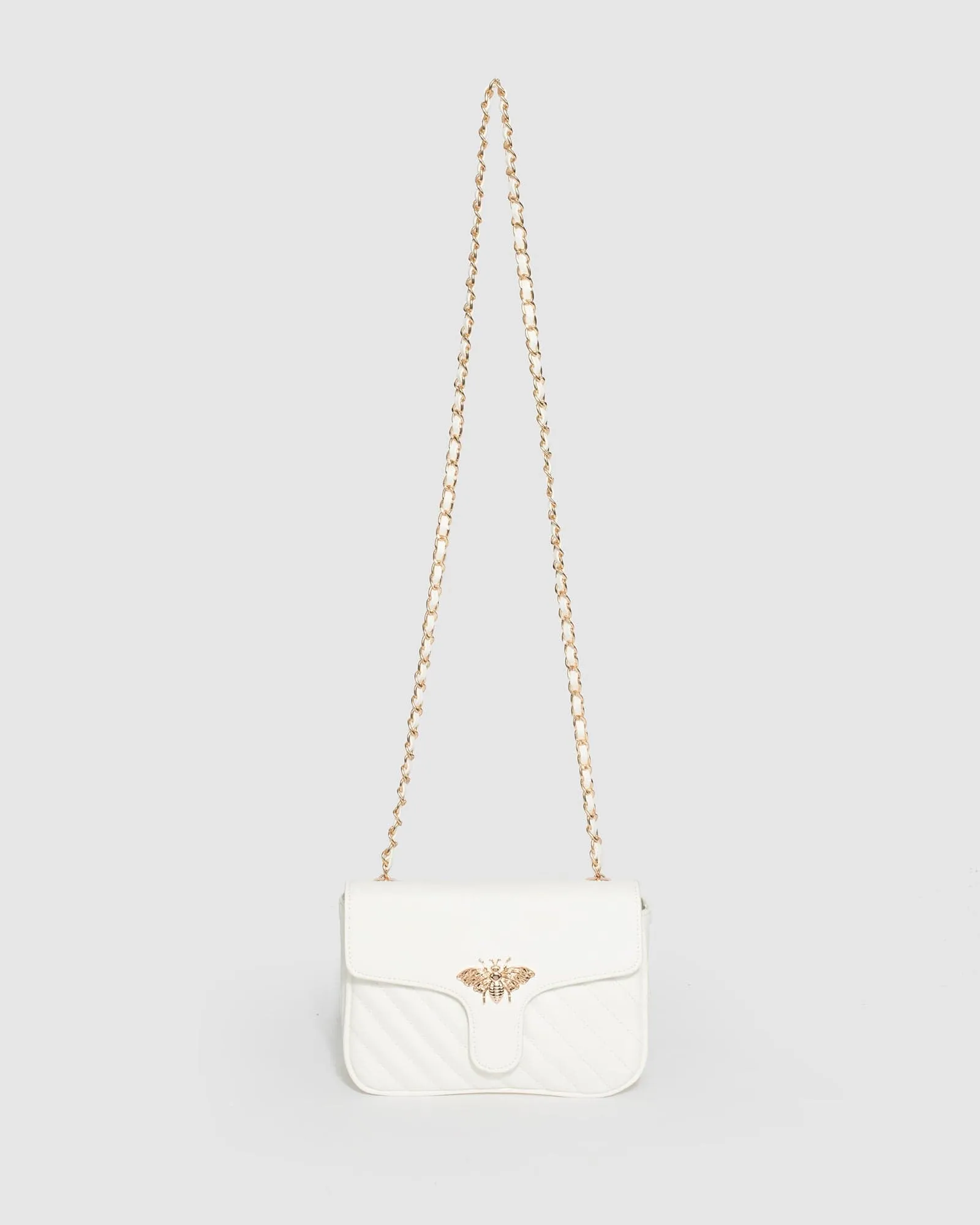 White Maeve Bee Crossbody Bag