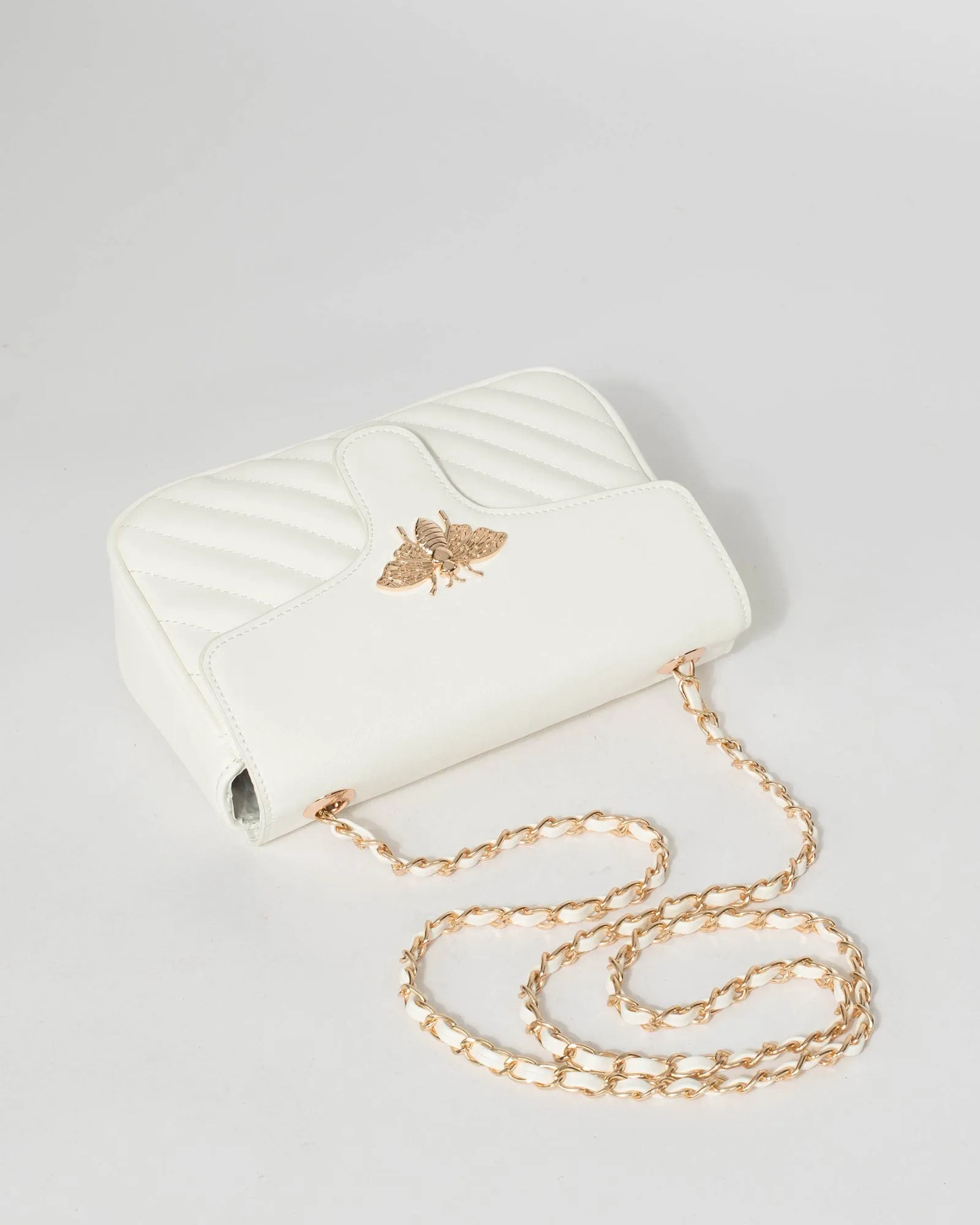 White Maeve Bee Crossbody Bag
