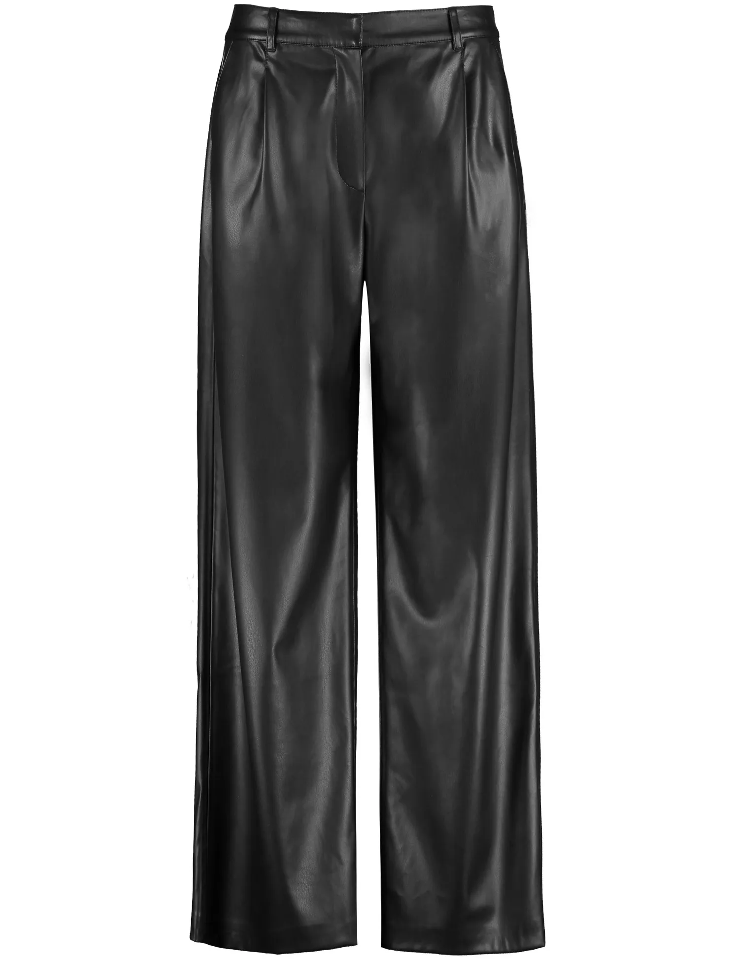 Wide-leg faux leather trousers