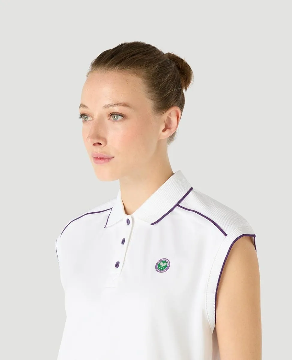 Womens Cap Sleeved Polo - White