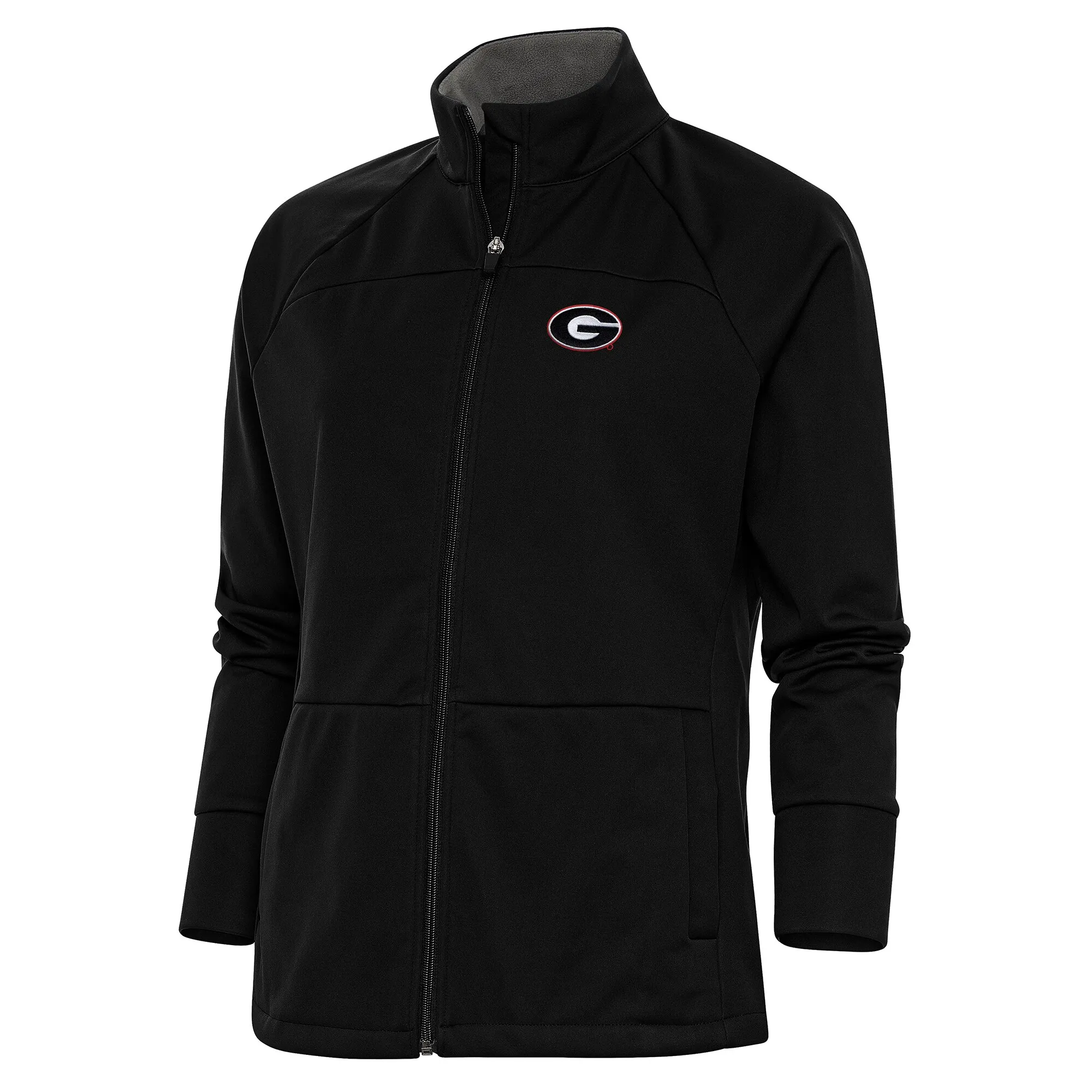 Women's Antigua  Black Georgia Bulldogs Links Full-Zip Golf Jacket