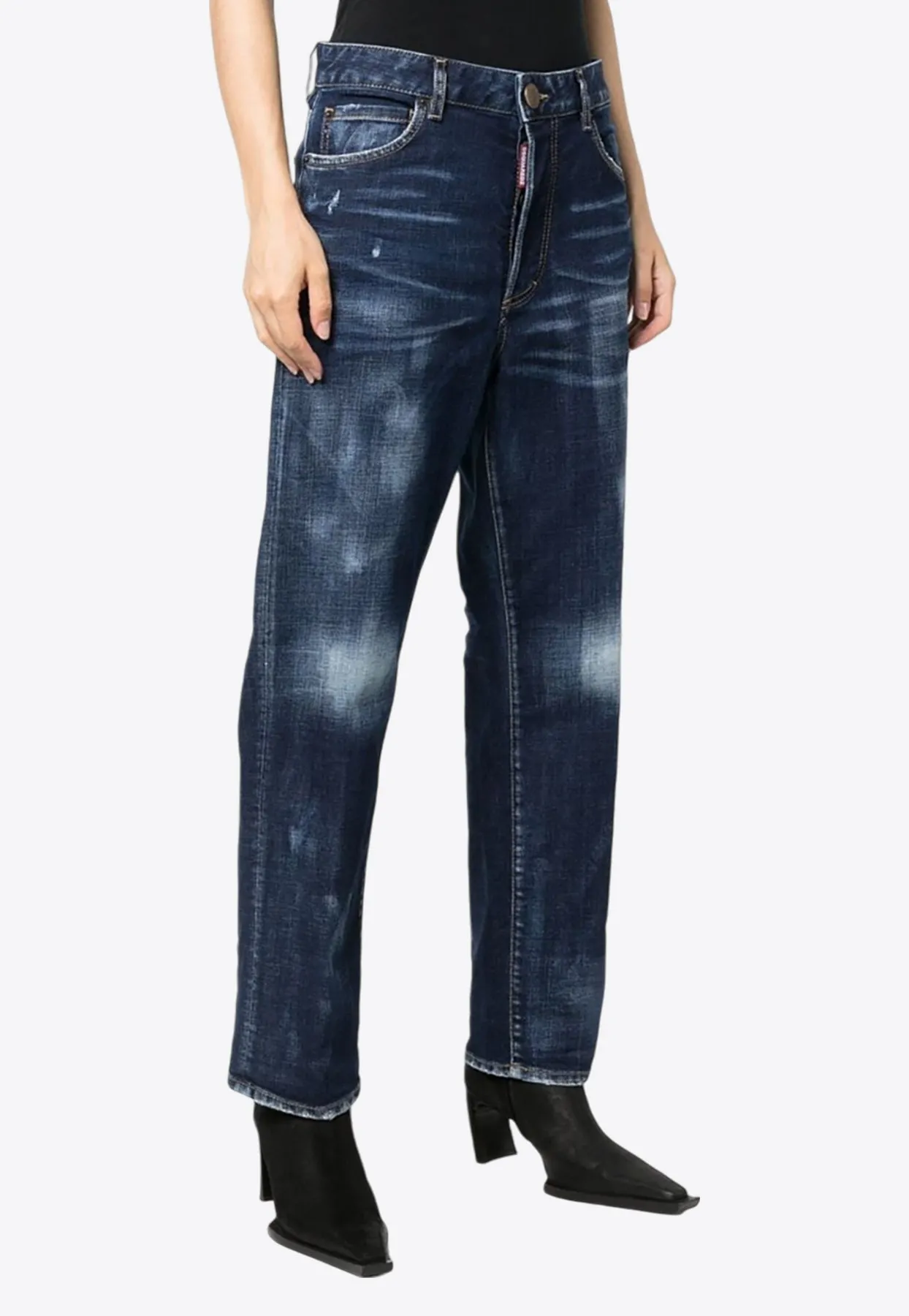 Worn-Out Straight-Leg Jeans