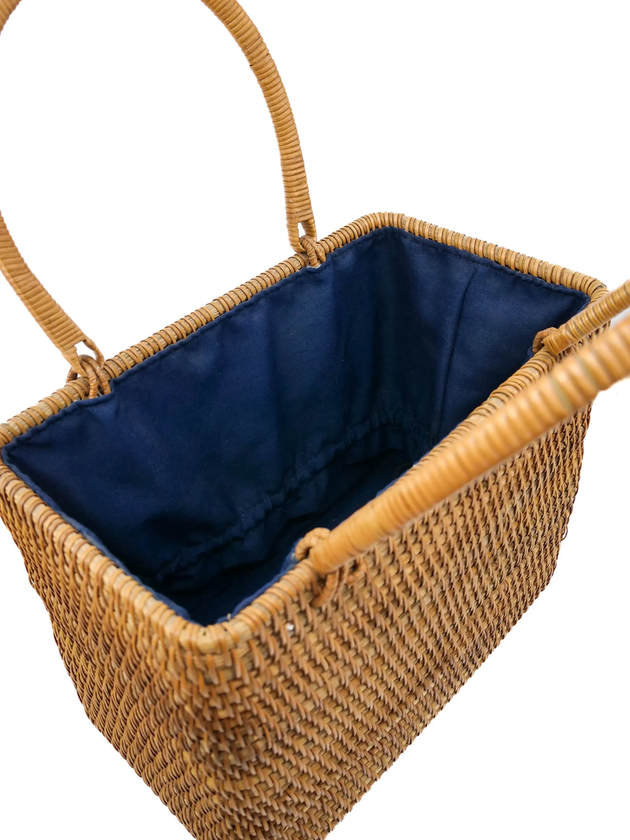 Woven Wicker Basket Tote