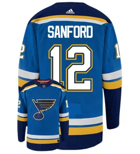 Zach Sanford St. Louis Blues Adidas Authentic Home NHL Hockey Jersey     