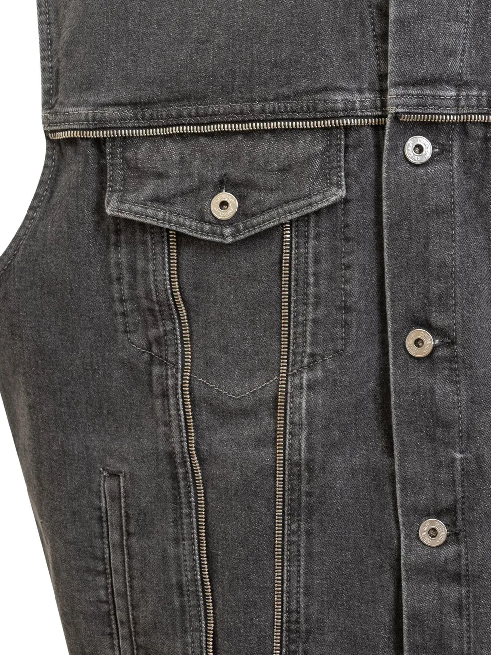 Zip Denim Over Vest
