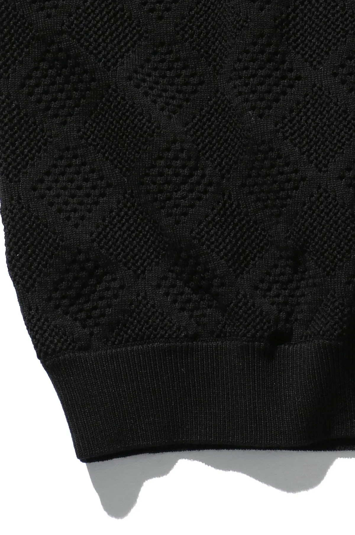 Zip Knit Polo Mesh Black